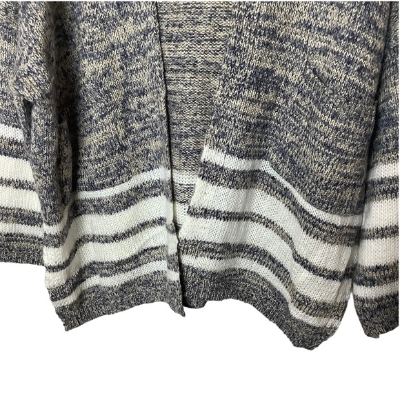 NWT Simplee Oversized Stripe Colorblock Hooded Knit Cardigan Sweater Women's M - Picture 4 of 6